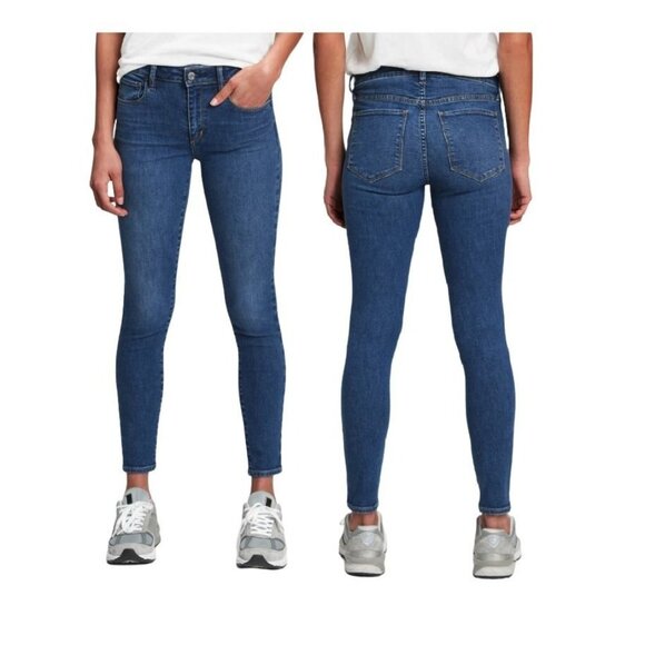❤️GAP Women 24/00R Mid Rise Universal Stretch Jegging Skinny Ankle Jean Blue New - Picture 1 of 6